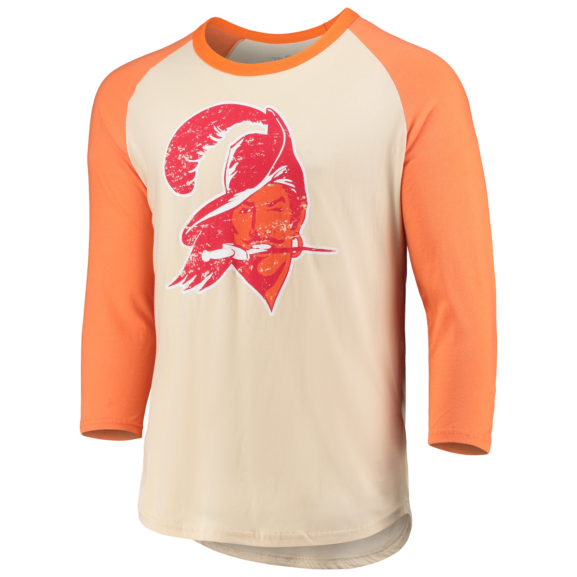 Buy Tom Brady Tampa Bay Buccaneers Player Name & Number Raglan 3/4-Sleeve T- Shirt - Cream/Orange F4348752 Online
